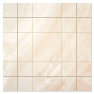 Marmor Mosaik Klinker <strong>Diva</strong>  Beige Satin 30x30 (5x5) cm